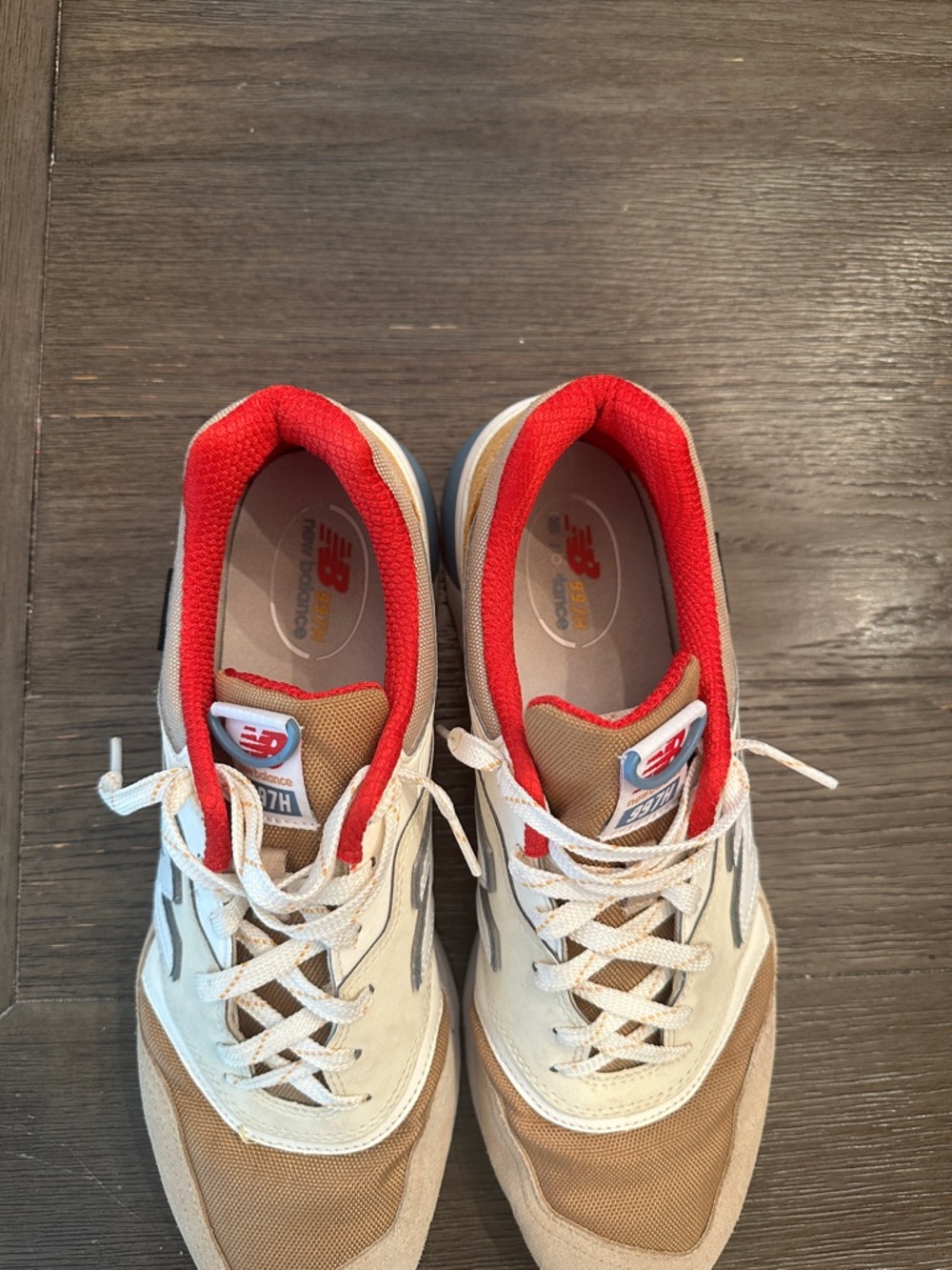 New Balance Men's Sneakers in Tan, Beige & Red Accent - Picture 5 of 6